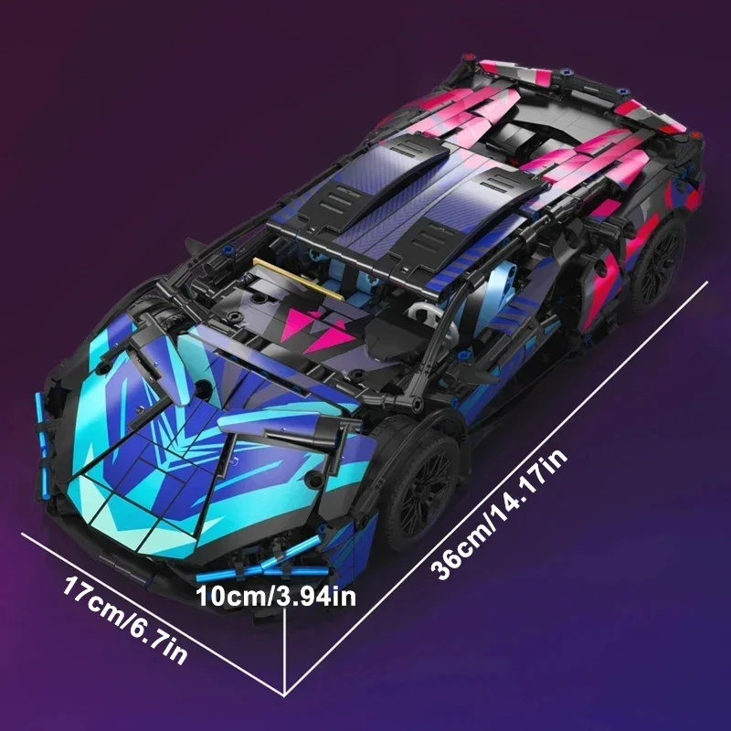 Model Kit Lamborghini - ทางเทคนิค Lamborghinis Mechanical Building Blocks รถแข่งรุ่น