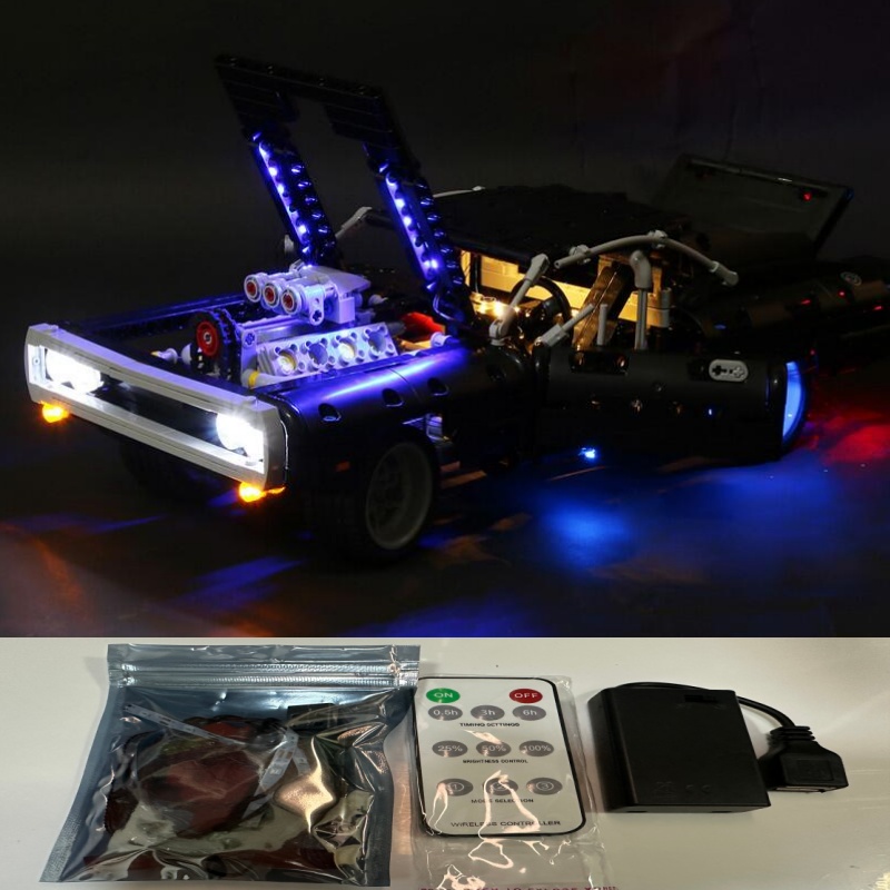 Model Kit Dodge Charger - ชุดไฟ LED เหมาะสำหรับ LEGO Dom's Dodge