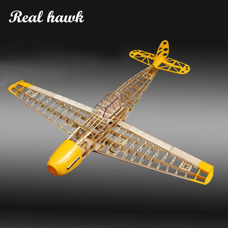 Model Kit Aircraft - RC Airplane ชุดเครื่องบินไม้บัลซาที่ตัดด้วยเลเซอร์กรอบ BF109 wingspan 1020mm