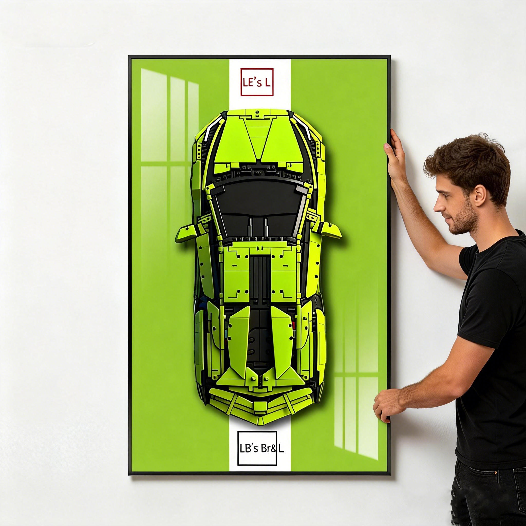 Model Kit Lamborghini - แท่นติดผนังสำหรับโชว์โมเดล LEGO 42115, แท่นติดผนังสำหรับโชว์รถ Lamborghini Sián