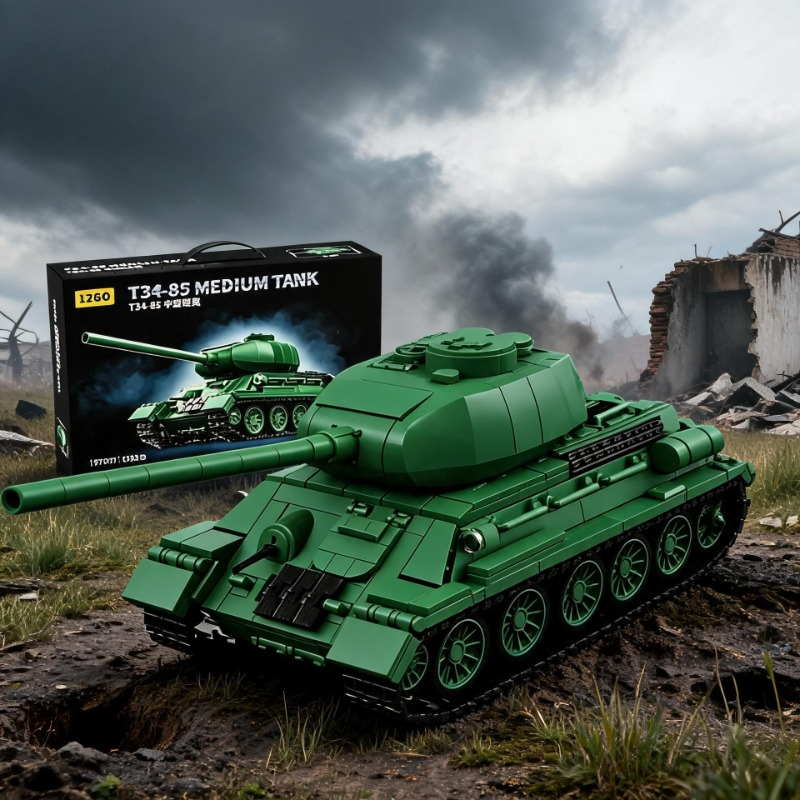 Model Kit Quick - ชุดประกอบโมเดลรถถัง T34-85 1263 ชิ้น 360 °