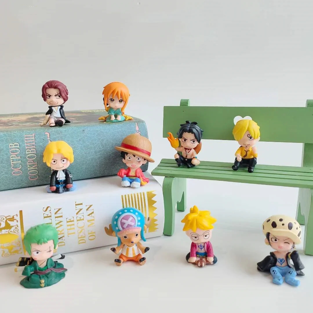 Model Kit Judge - ชุดฟิกเกอร์วันพีซ 10 ชิ้น ลูฟี่ ลอว์ ซาโบ