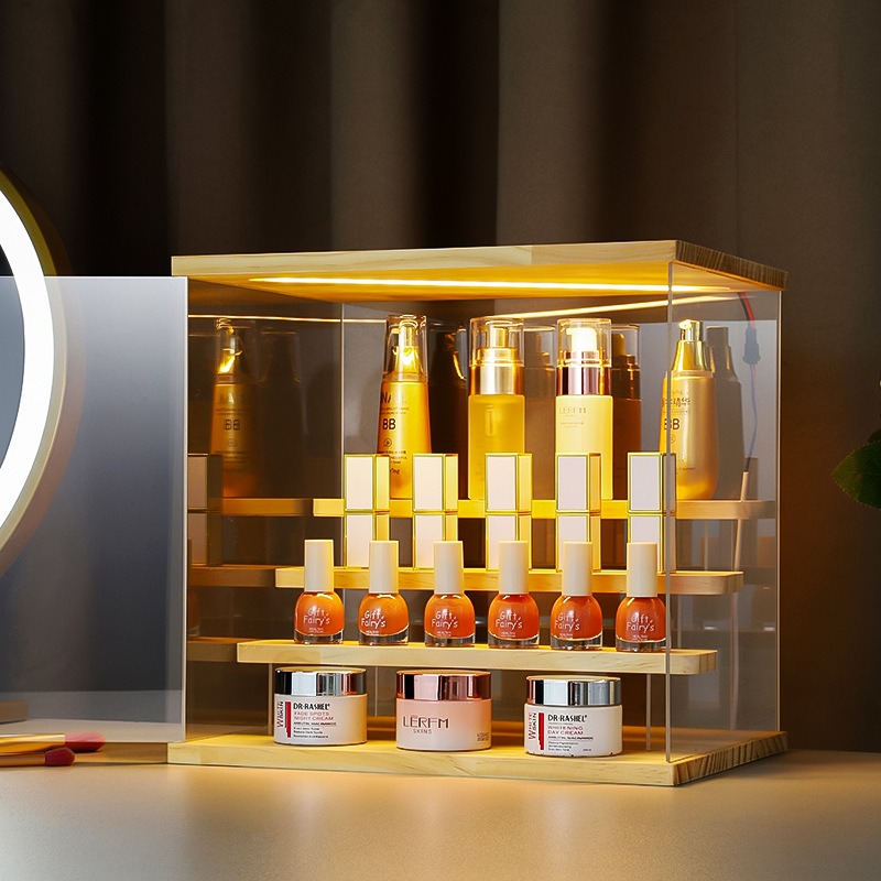 Model Kit Display Case - ตู้โชว์อะคริลิคพร้อมไฟ LED โปร่งใส ป้องกันฝุ่น สำหรับเก็บ Blind