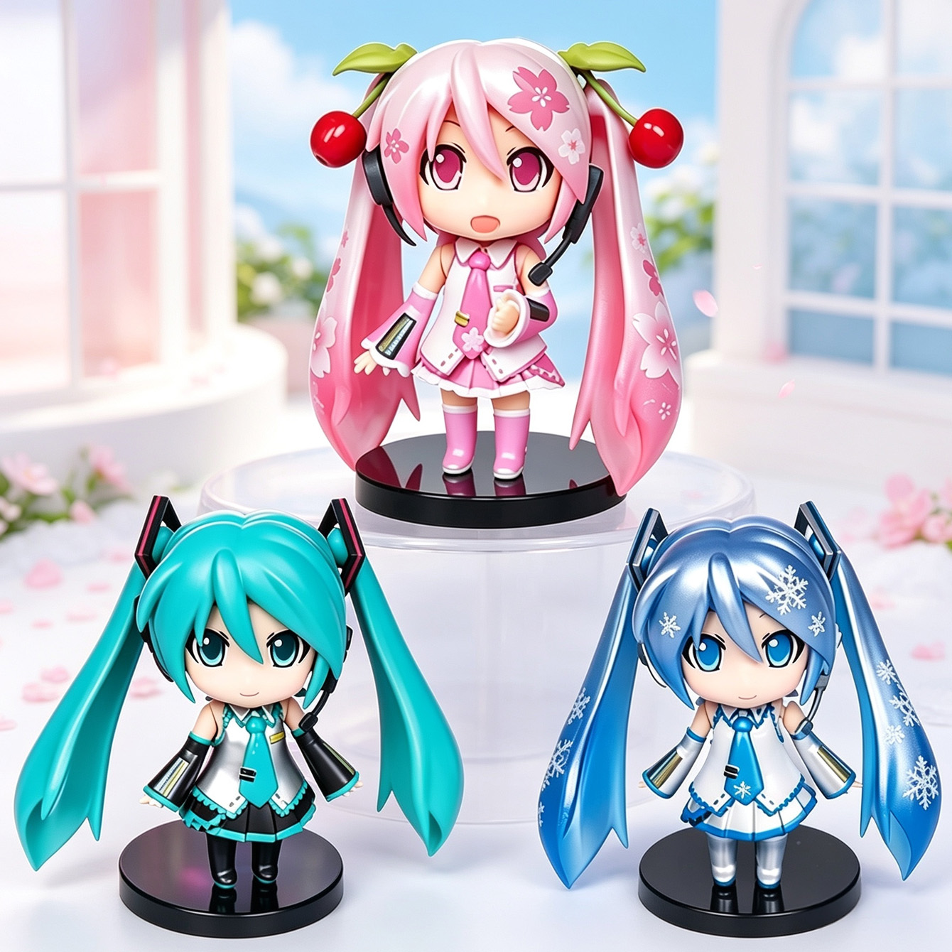 Model Kit Hatsune Miku - ชุดฟิกเกอร์นенดороอยด์ 3 ตัวแบบฮัตสึเนะ มิกุ คลาสสิค มิกุ,