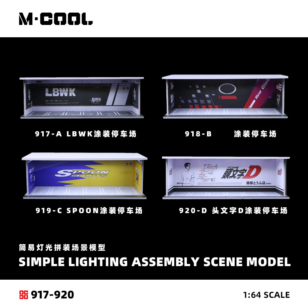 Model Kit Initial D - โมเดลฉากจอดรถ Spoon/Initial D ขนาด 1:64 ของ