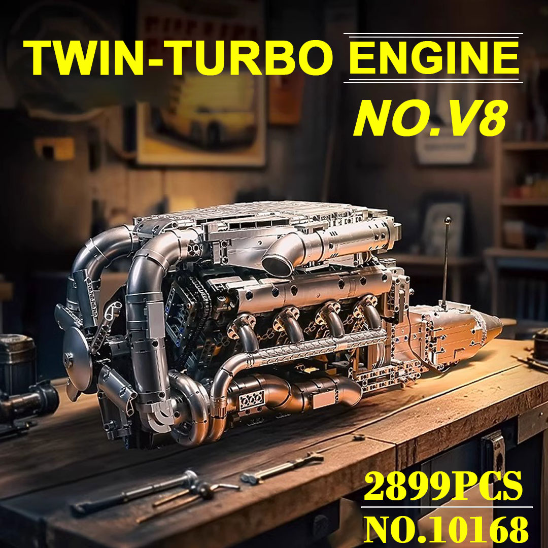 Model Kit V8 - ชุดเครื่องยนต์ Mould King 10168 V8 Twin