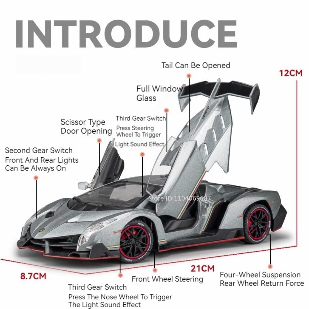 Veneno โมเดลรถโมเดลรถยนต์สปอร์ - Model Kit Lamborghini บทวิจารณ์และราคา